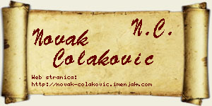 Novak Čolaković vizit kartica